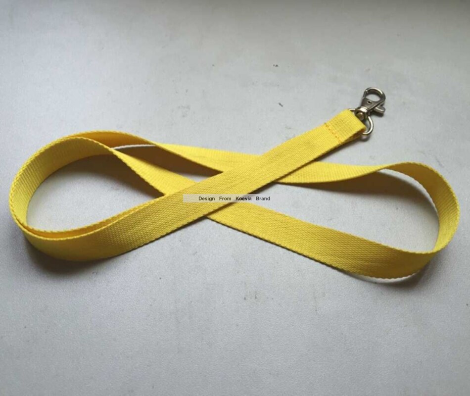 Blank polyester Yellow Neck strap lanyard for ID card Cell Phone Lanyard Neck Strap 0.7mm thick with/Lobster Clasp