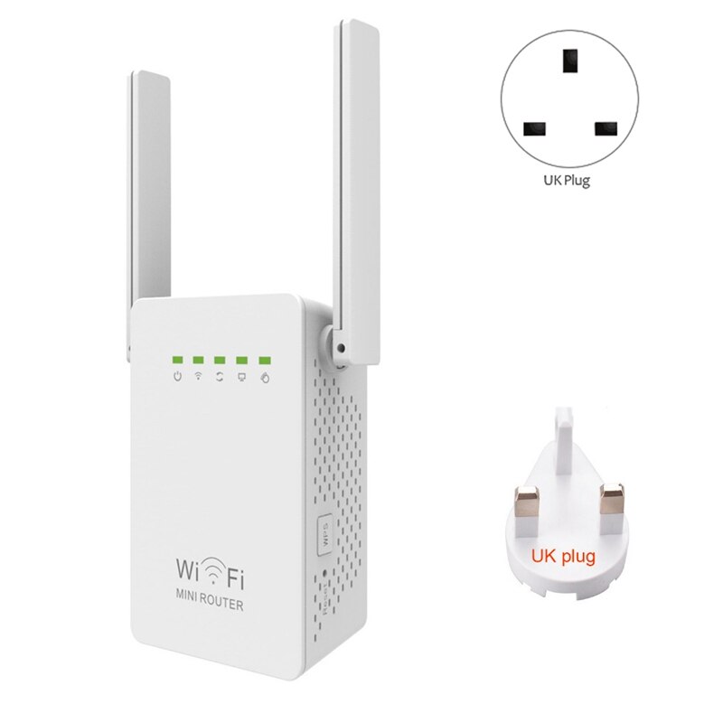 Jabs 300 mbit/s wlan-repeater, wireless-n-reichweitenverlängerer, wlan-signalverstärker, netzwerkrouter mit 2.4g externen antennen und uk-stecker