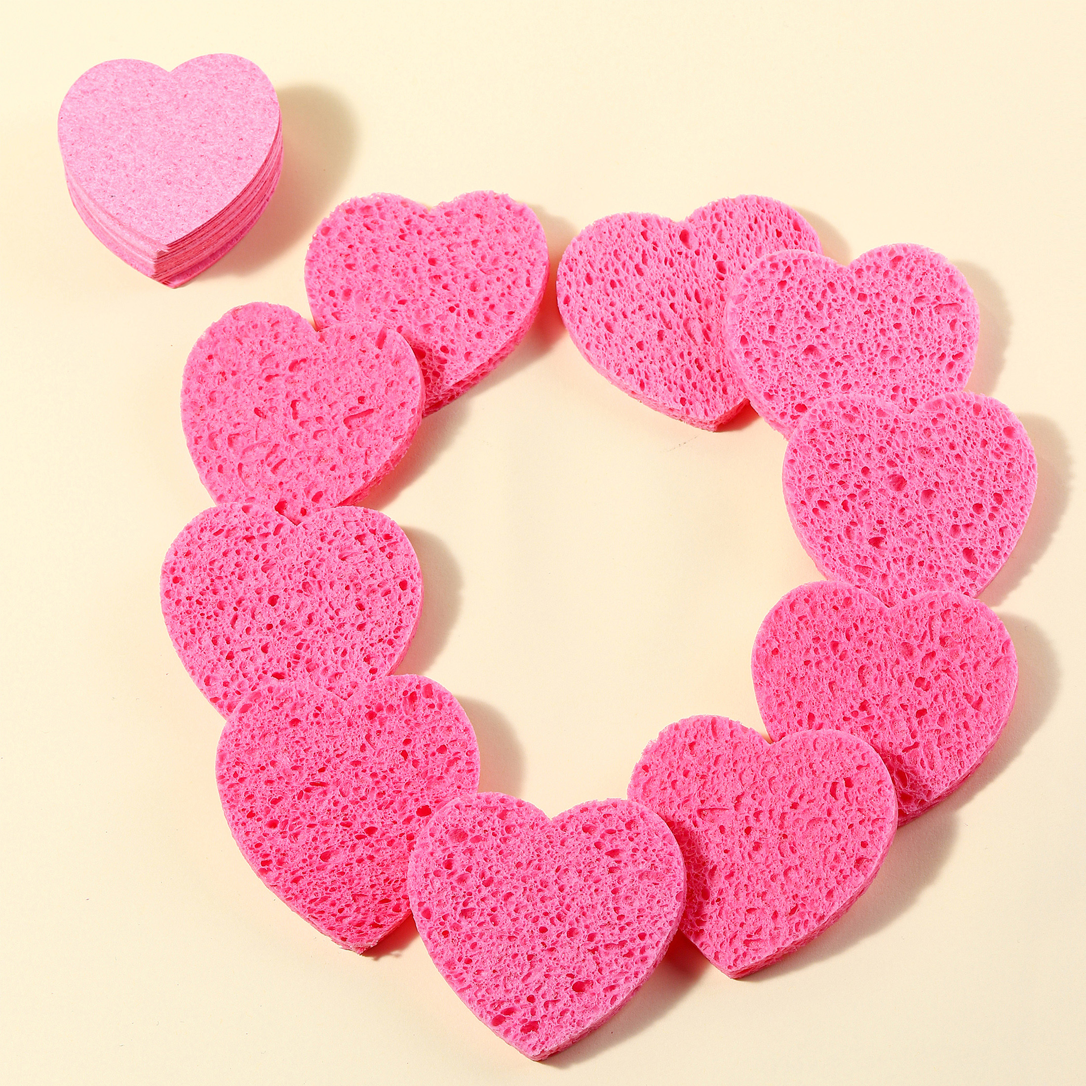 50 stuks gecomprimeerd gezichtsspons washandje Voor make-up verwijderen en exfoli gezichtsreinigingsmasker; make-up verwijderaar: Roze