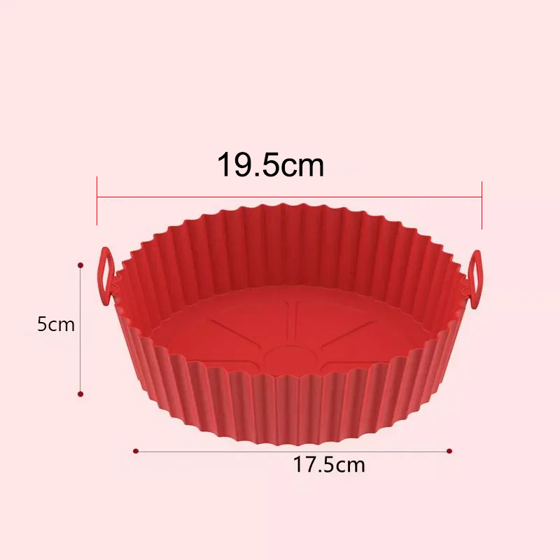 Revestimientos de silicona para freidora de aire, cesta, contenedor reutilizable, accesorios, bandeja para horno, Pizza, pollo frito, molde Protector para hornear, herramienta de cocina: Gris claro