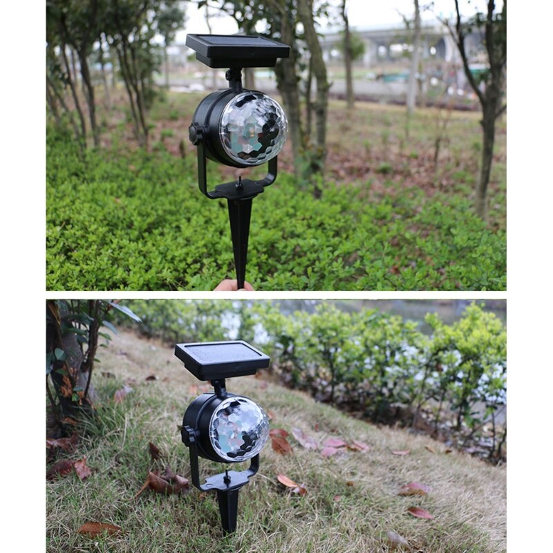 Outdoor Solar Garden Disco Ball Party Lights Portable Rotating Strobe Light Energy-saving Pathway Landscape Lighting