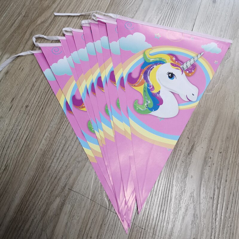 1st Unicorn Birthday Paper Banners Happy Birthday Party Decorations Kids Unicorn Party Hanging Garland Flag Baby Shower Supplies