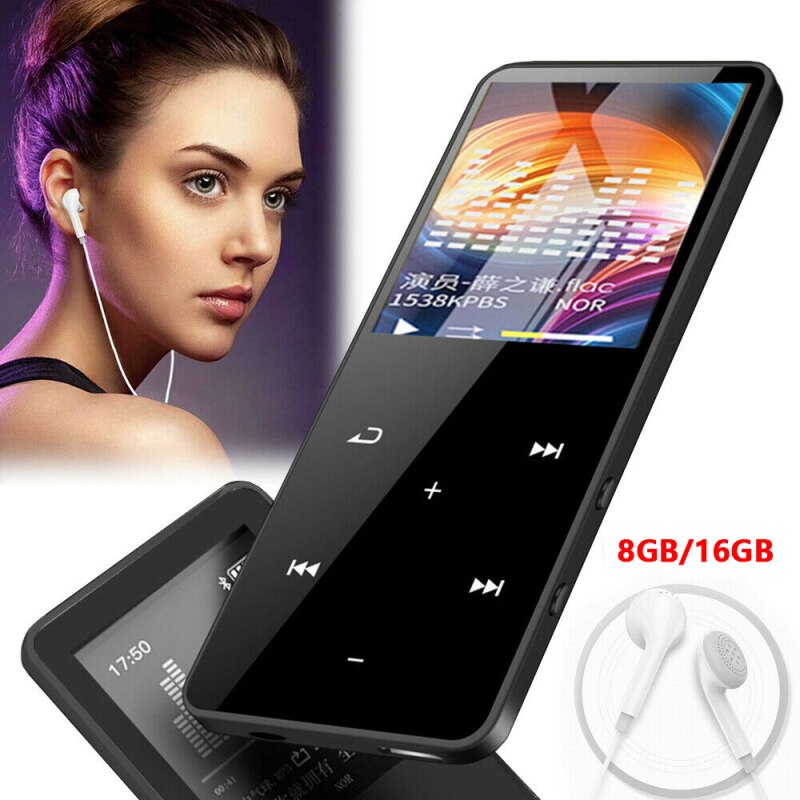 Electric MP4 Player With Bluetooth 4GB 8GB 16GB Music Player With Touch Key Fm Radio Video Play E-book Hifi Player MP4