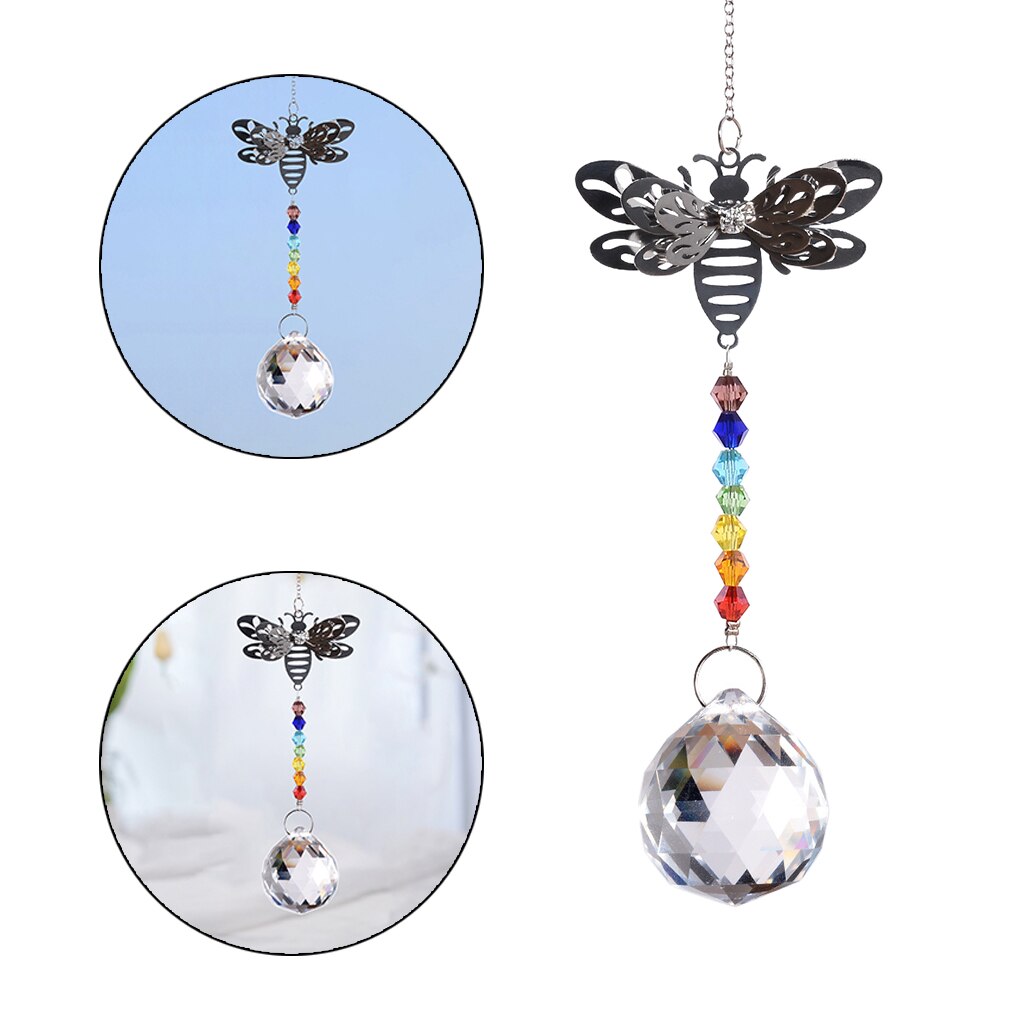 Glass Crystal Ball Prism Rainbow Maker Outdoor Hanging Suncatcher Ornament Home Office Restaurant Decor: Style C