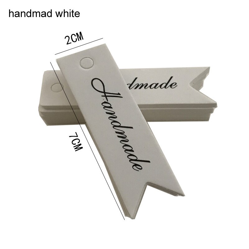 Lesezeichen Mit leer 100 Stck DIY Schmuck Material Logo Schild Kraft Papier Etiketten retro Backen Kleine Etikett Schokolade Verpackung Karte: handmad Weiß