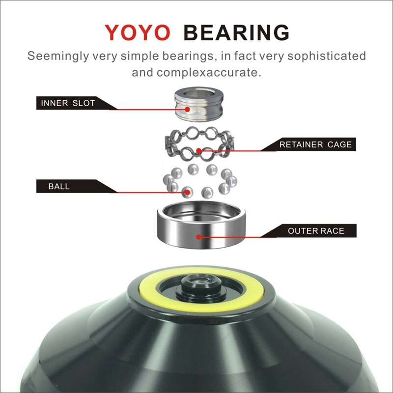 Bebooyoyo Professional Metal Yo-yo Set - Butterfly Shape - Includes Glove + 3 Strings - Classic Toy Gift for Kids