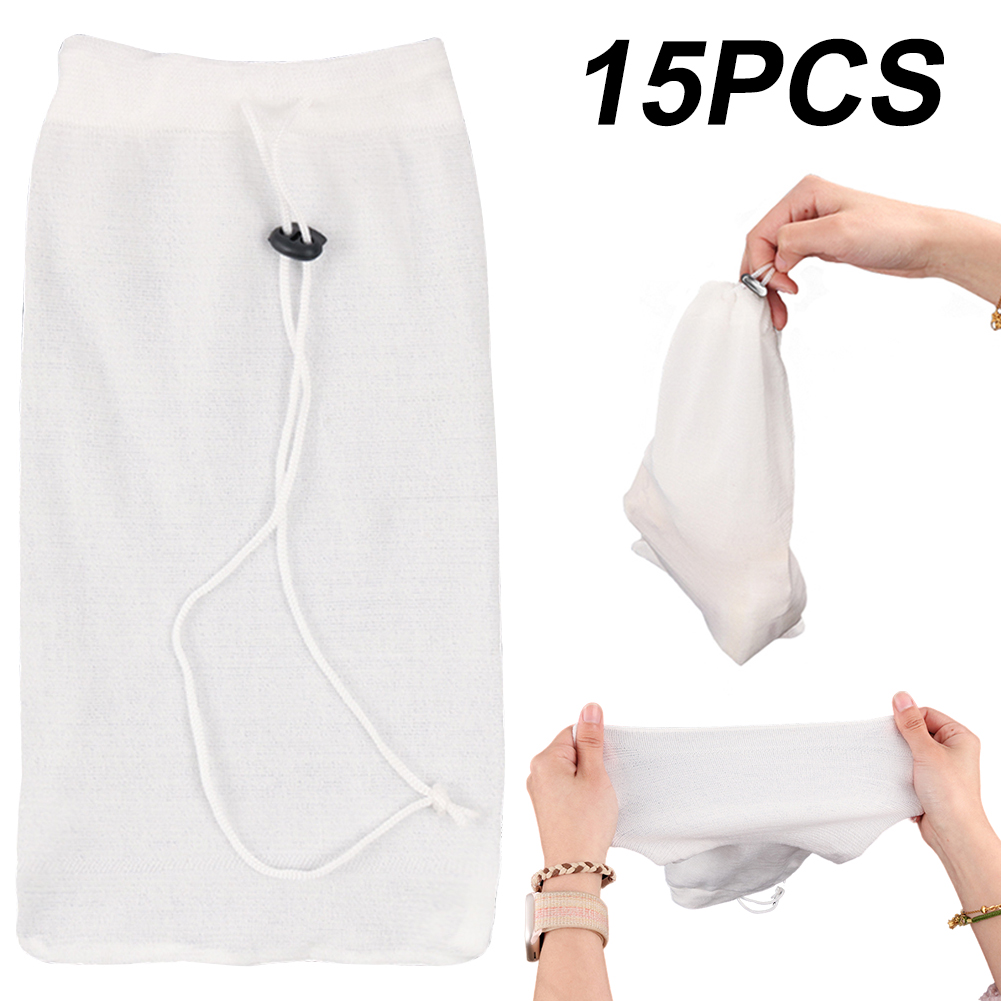 Pool Filter Socks 4/10/15 Stk - Genanvendelige med Snor - Rengør Affald og Blade til Nedgravede & Overjordiske Pools