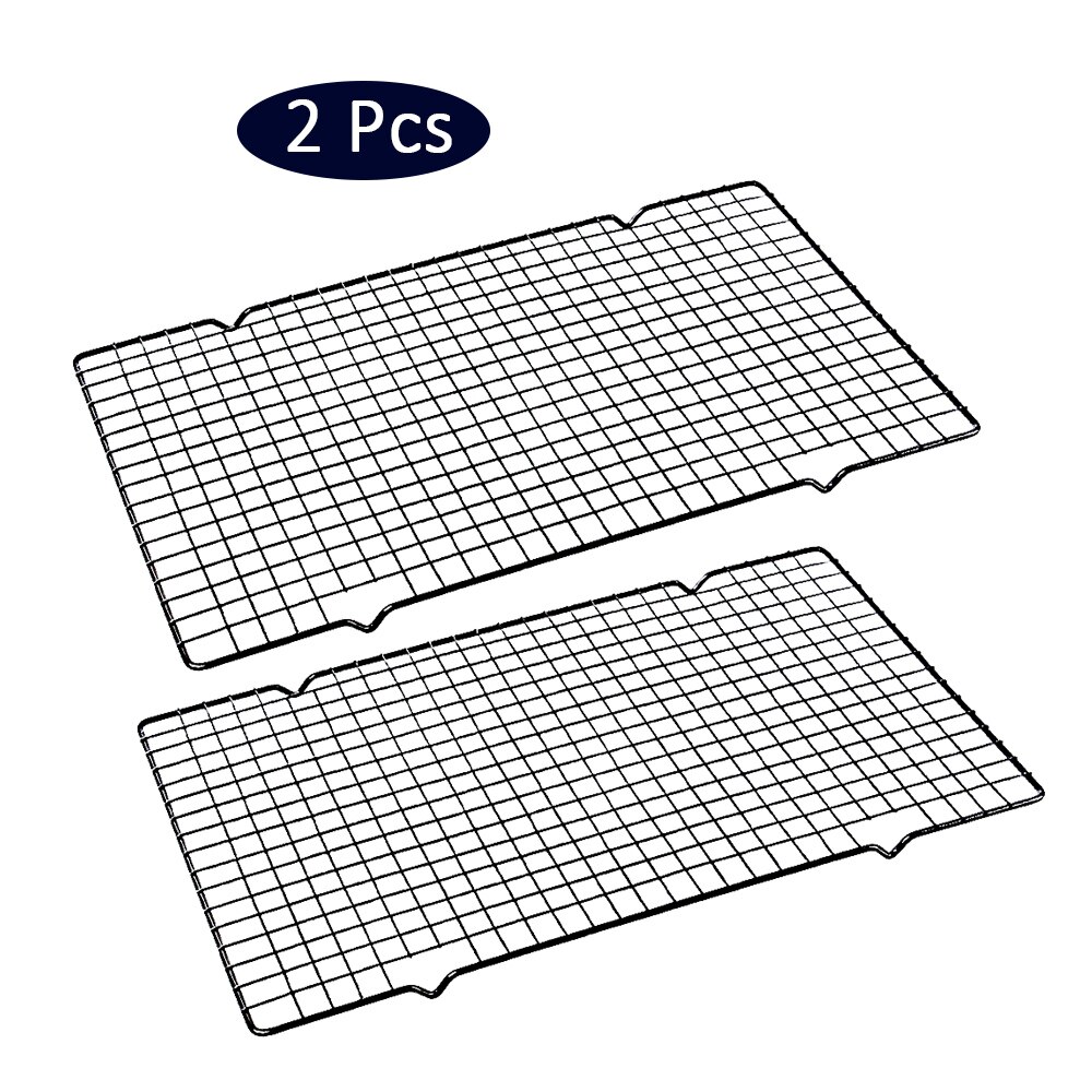 Stainless Steel Grid Rack Baking Tray Nonstick Baking Cooling Rack Kitchen Utensils Bakeware Tools Biscuit Bread Cake Rack: 2pcs