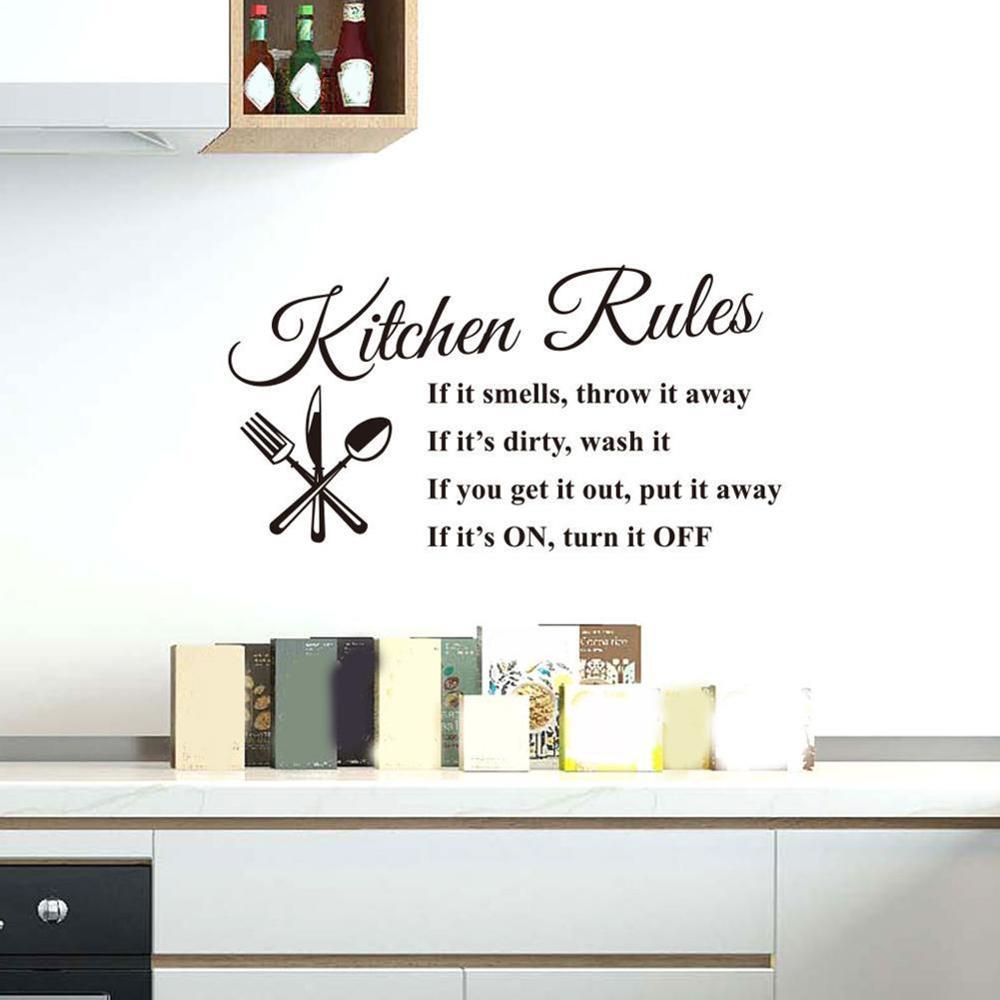 Kitchen Ware Waterproof Wall Stickers For Kitchen Text Wall Art Wallpaper Decal Room Decor Kitchen Removable Vinyl N7R7