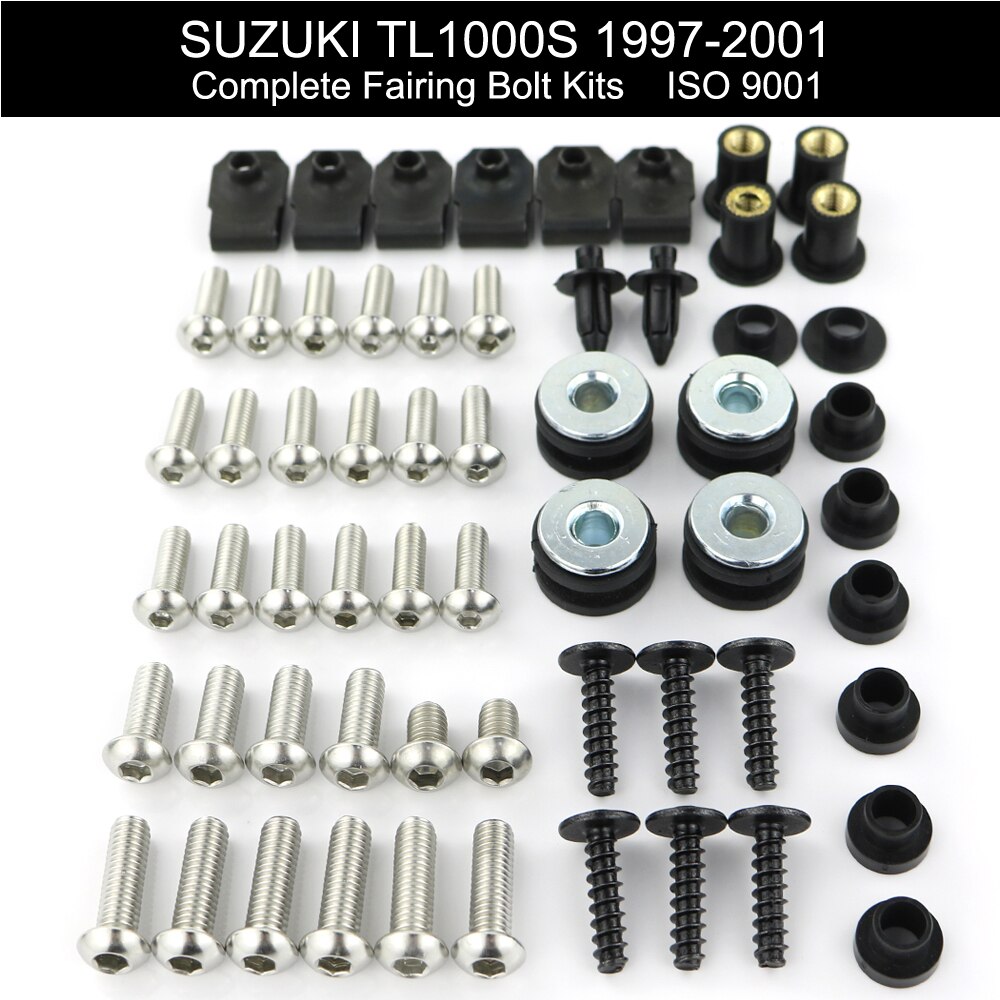 For Suzuki TL1000S 1997-2001 Motorcycle Complete Full Fairing Bolts kit Covering Bolts Fairing Clips Stainless Steel