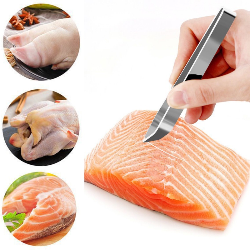 Pinzas de hueso de pescado de acero inoxidable 430, pinzas extractoras, pinzas para desplumar huesos de pescado, utensilios de cocina, 1 Uds.