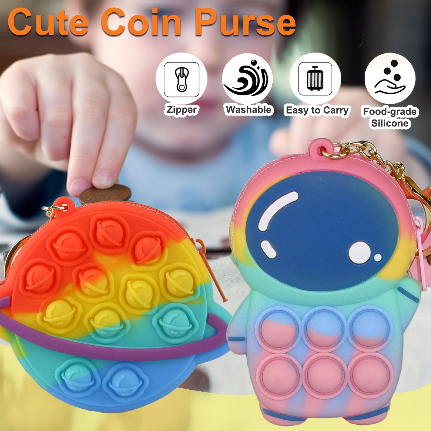 Fidget-spielzeug, kawaii popits schlüsselanhänger, mini-pop-beutel, kleiner regenbogen-popits schlüsselanhänger, push-bubble-spiel, sternen-partygeschenke, symomok