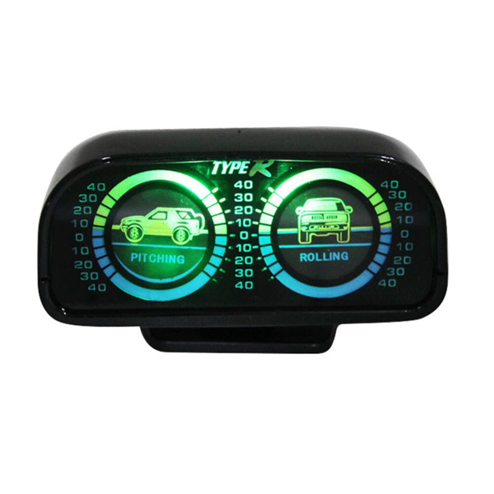 Off Road Two Barreled Shockproof Slope Rotated Backlight Accessories Car Inclinometer Practical Universal Angle Measure Tool