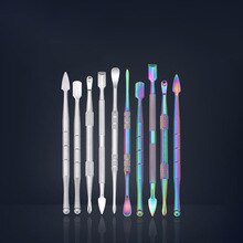 5 Stks/set Cuticle Pushers Wax Carving Tool Rvs Multifunctionele Titanium Nail Lepel 5Ml Siliconen Container Accessoires