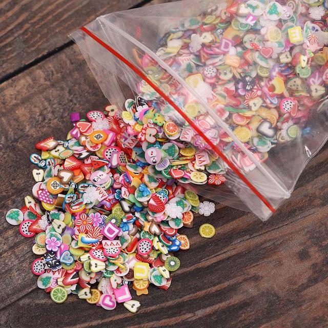 1000pcs Slime Additives Fruit Slices For Nail Art Charm Filler Avocado For diy Slime Accessories Lizun Supplies Decoration Toy: All Mixed Slices