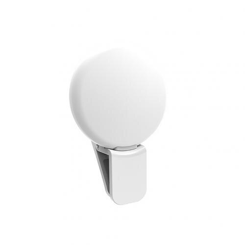 Pince sur rond universel LED téléphone portable Selfie photographie Flash lumière de remplissage: WHITE