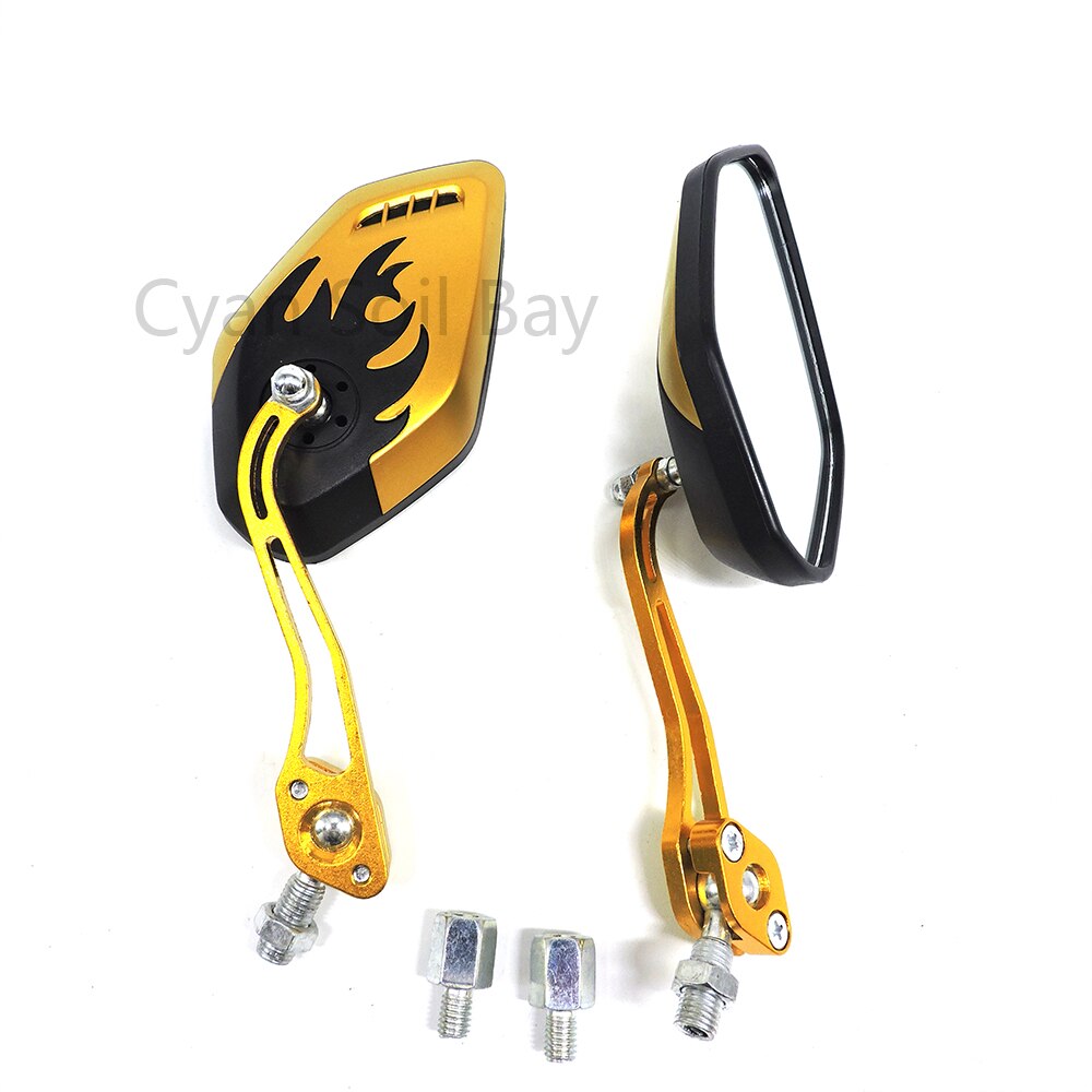 9 colores plano espejo 8mm 10mm tornillos Universal espejo retrovisor de motocicleta aleación de aluminio varilla + carcasa de plástico