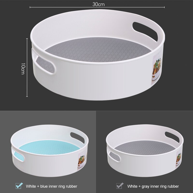 Non-Slip Rotating Storage Tray Multifunctional Plastic Storage Boxs Desktop Kitchen Candy Box Organizer Home Products Supplies