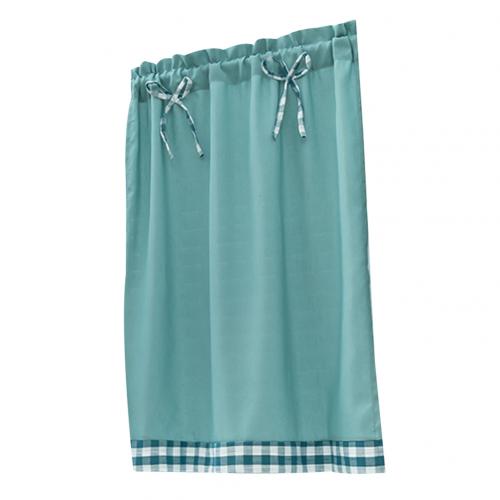 fast farge bowknot kjøkken kort gardin vindu valance drapere student seng gardin hjem balkong vindu dekorasjon: Blå s