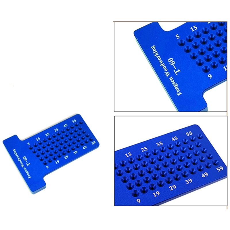 T60 Carpentry Ruler Measuring Tool Scriber Woodworking Hole Positioning Cross Measuring Ruler Aluminum Ruler Measuring Tool