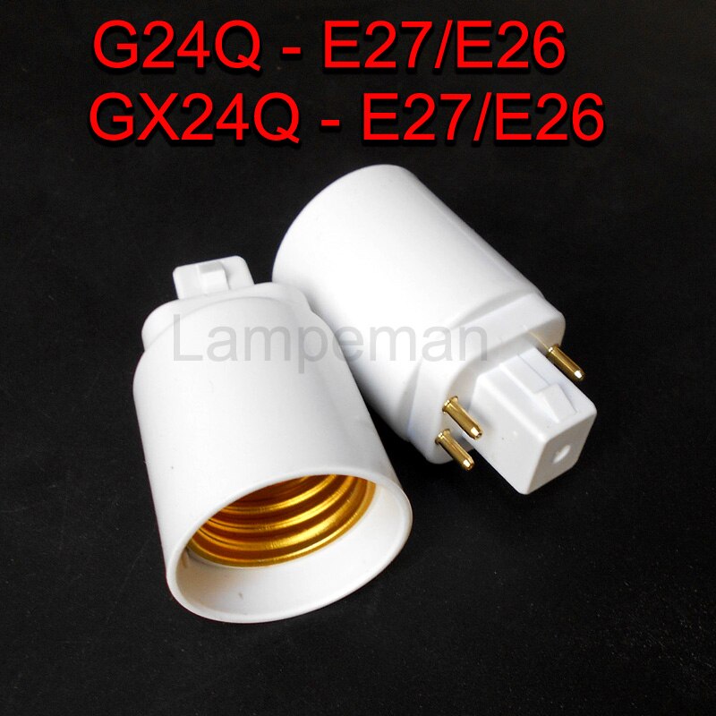 Abs Led G24 Om E27 Adapter Socket Halogeen Gx24q Cfl Licht Lamp Base Converter E27 Naar G24 Lamphouder Adapter 4pin 85-265V