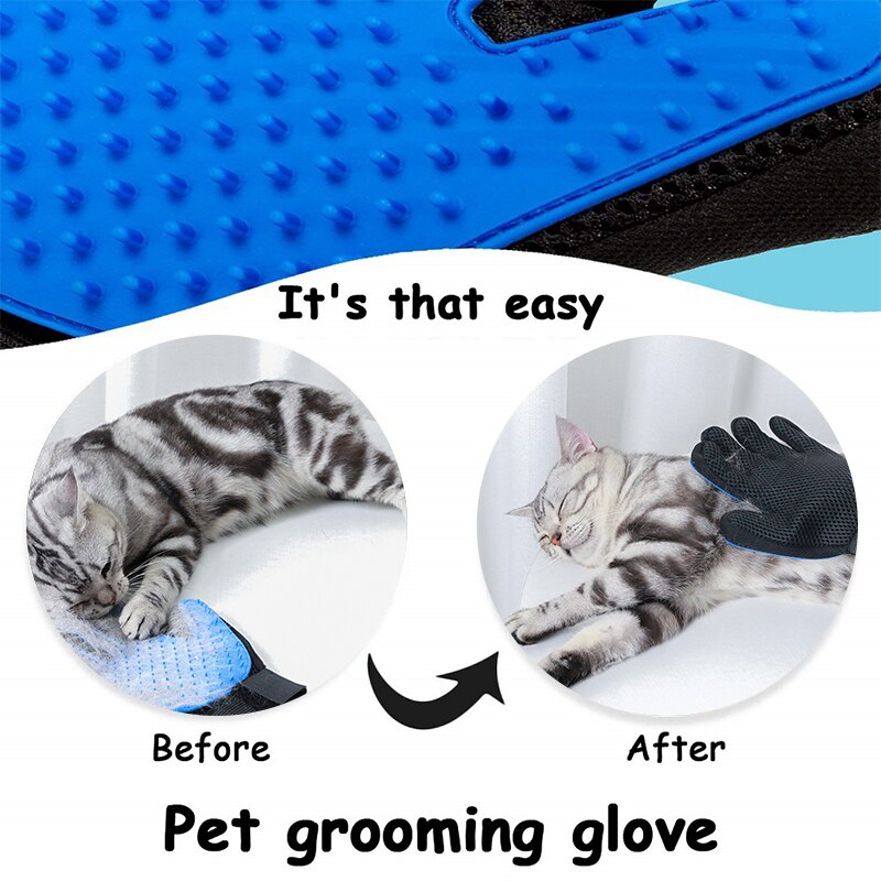Pet Glove Cat Grooming Glove Pet Deshedding Brush Glove for Cats Dog Hair Remove Brush Dog Cleaning Combs Massage Gloves