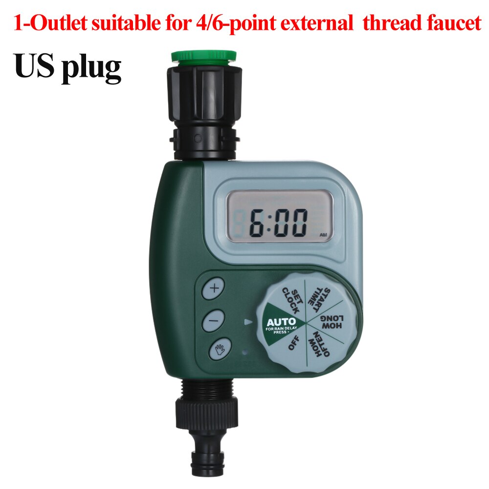 US/EU/UK Plug Digital Programmable Water Timer Weatherproof Garden Lawn Faucet Hose Timer Automatic Irrigation Controller: US type 2