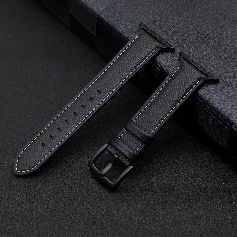 Læderrem til apple watch-rem serie 9 8 7 6 5 4 3 ultra se komfortabel armbånd iwatch 49mm 45mm 44mm 42mm 41mm 40mm 38mm