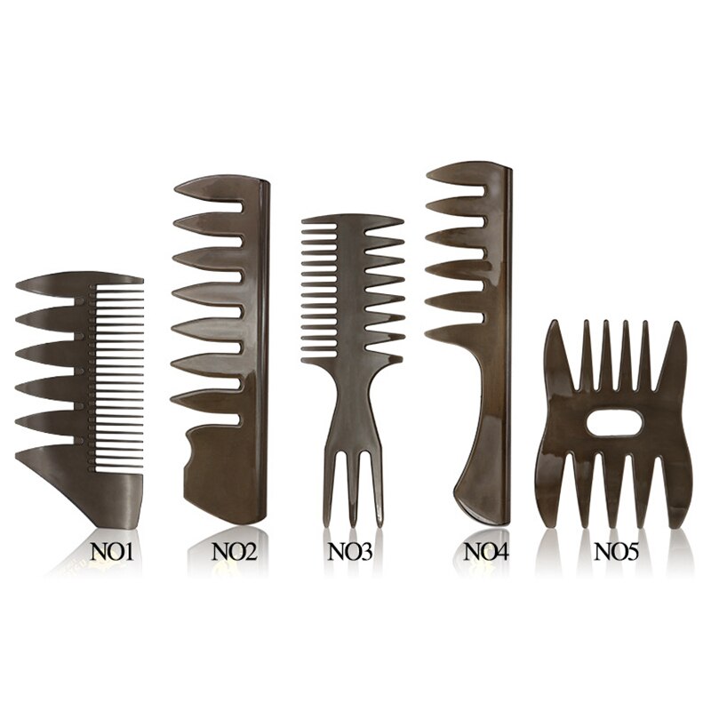 1 pièces poignée poignée grande dent démêlant cheveux bouclés peigne tête arrière style barbe huile peigne hommes coiffure Large dents peigne