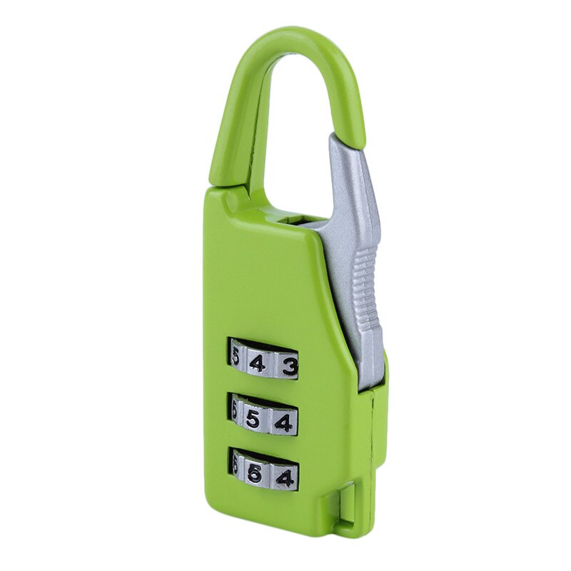 1 pc Security 3 Combination Travel zinc alloy Suitcase Luggage Bag Jewelry Boxes Tool Chests Code Lock Zipper Padlock: Green