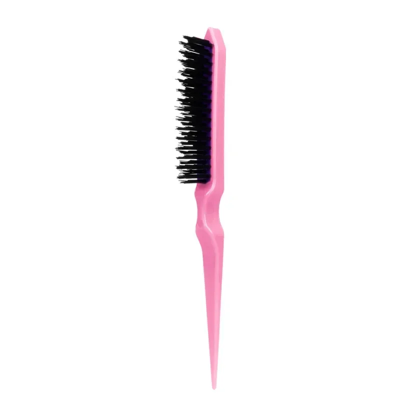 Salon Teasing Back Hair DIY Brushes Boar Bristle Wood Slim Line Comb Hairbrush Extension Hairdressing Styling Tools: Pink
