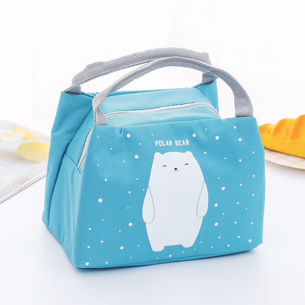 Cartoon Portable Student Insulation Pack Fox Pattern Baby Food Thermos Bag Milk Bottle Pouch Children's Lunch Box Tote: O