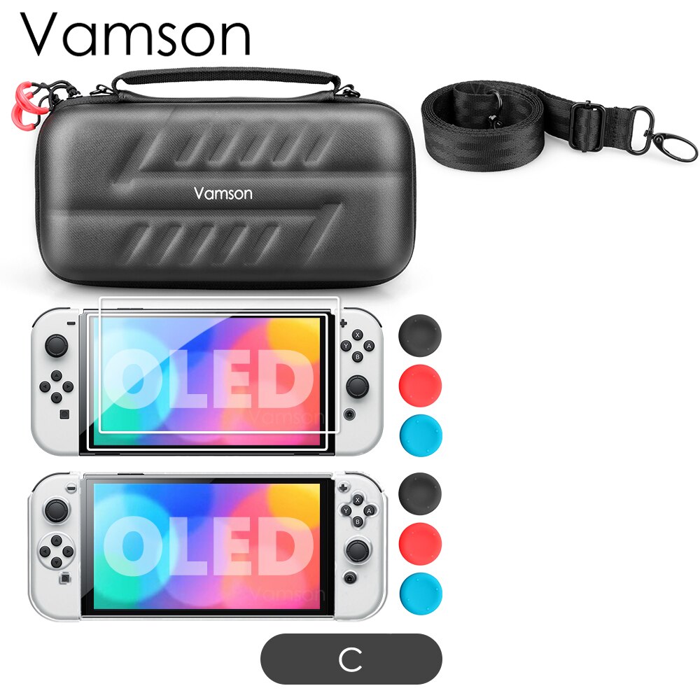 Vamson Crossbody Bag Game Accessoires Kit Voor Nintendo Switch Oled Reizen Opslag Draagtas Beschermhoes Voor Schakelaar Oled: C
