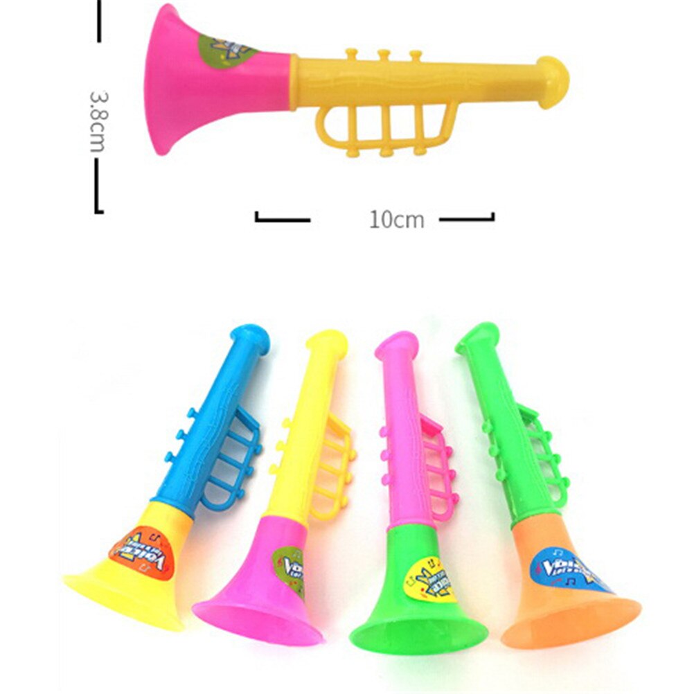5 stuks plastic dubbele hoorn toeter trompet veelkleurige instrumenten muziek speelgoed 10*3.8cm