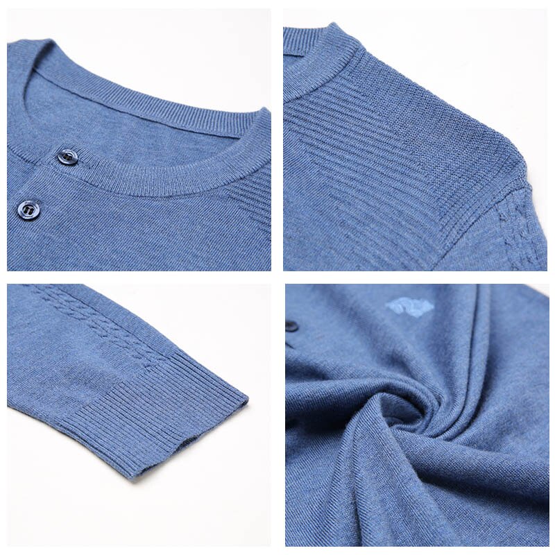 Coodrony mærke sweater mænd streetwear henry collar pull homme efterår vinter strik pullover herre  c1096