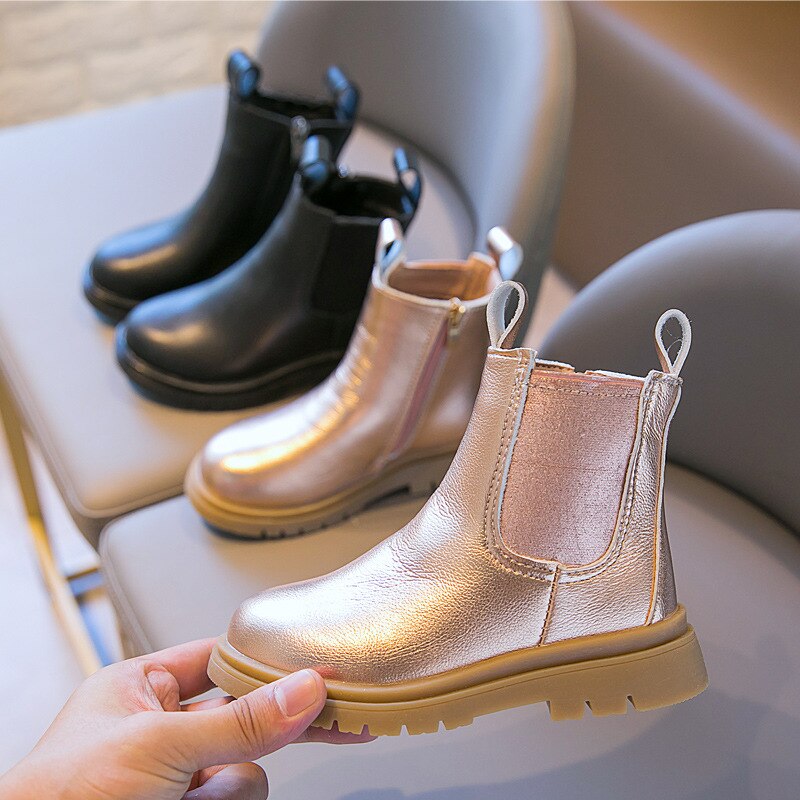 Neue Winter Stiefel für Mädchen Herbst PU Leder Schule Boy Casual Schuhe Einzigen Stiefel Kinder Mädchen Martin Stiefel e102