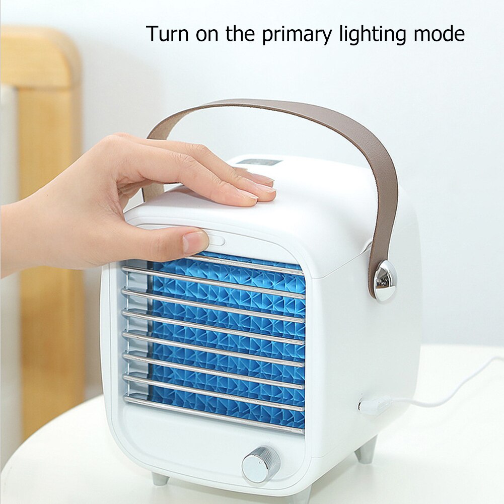 Mini Auto Airconditioner Ventilator Persoonlijke Ruimte Cool Car Home Office Desk Airconditioning Usb Cooling Led Luchtbevochtiger Apparaat