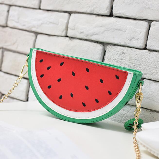 Leuke zomertas voor dames van pu leer, schattige fruitpakketjes, schoudertas met watermeloen