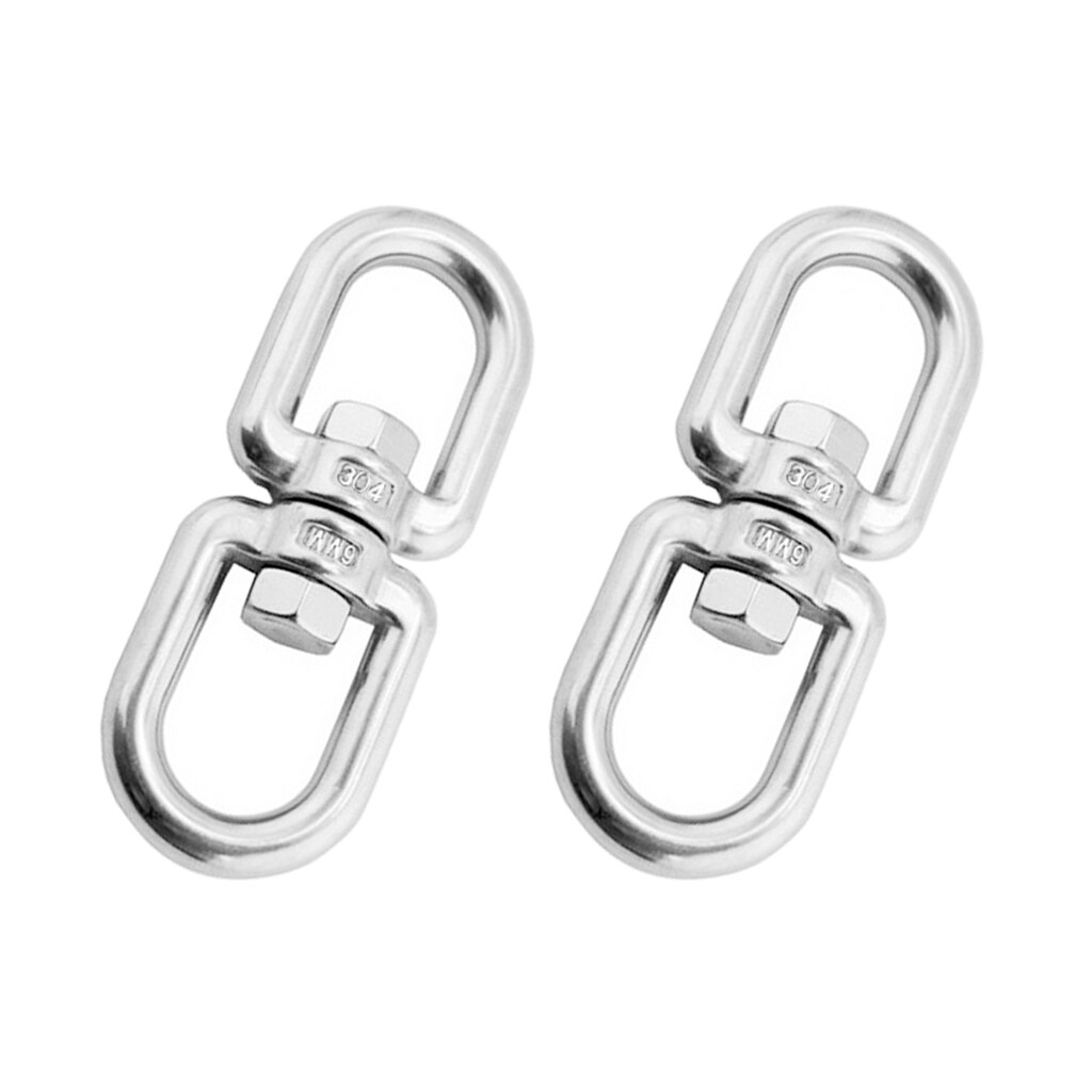 2x Outdoor Stainless Steel Climbing Carabiner Ring Chain Safety Locking Hook