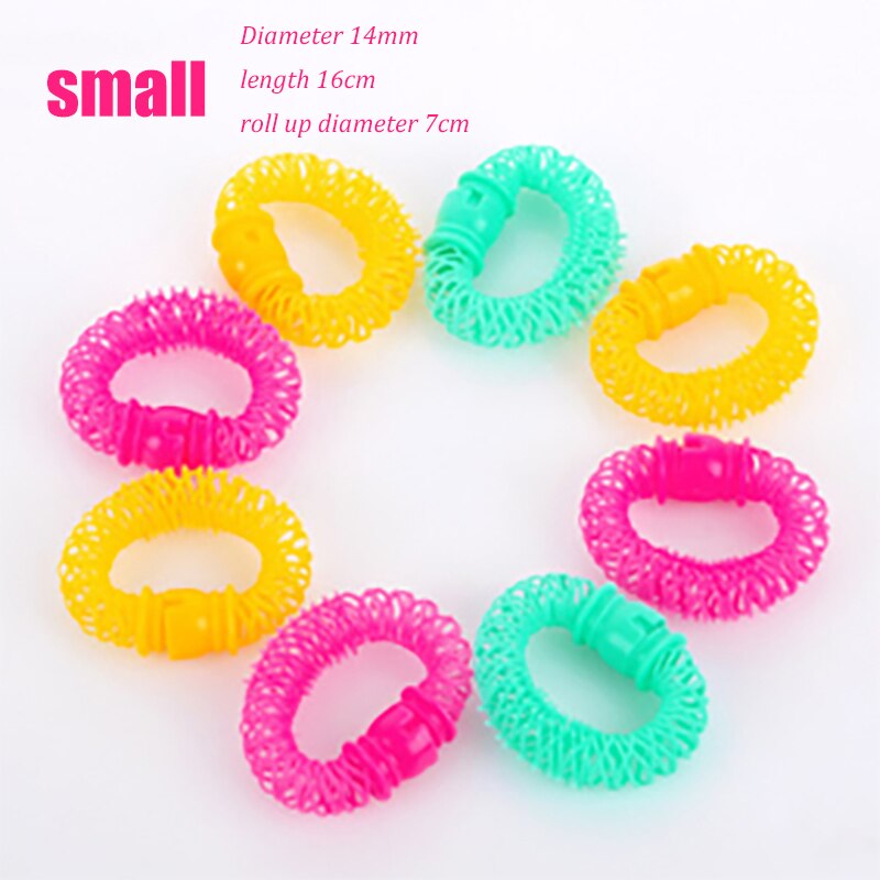8 pièces/6 pièces magique coiffure bigoudi spirale boucles rouleau Donuts Curl outil de coiffure bricolage bigoudis accessoires: S size 8 pcs