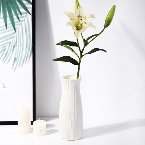 Plastic Bloem Vaas Decoratie Thuis Witte Vazen Imitatie Keramische Vaas Bloempot Decoratie Nordic Stijl Mand Zonder Bloem: A2-Small
