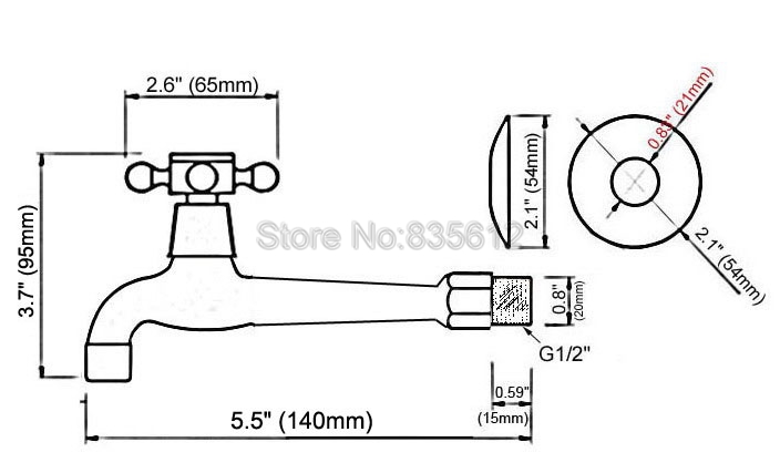 Polished Chrome Brass Wall Mount Cross Handle Mop Pool Faucet Laundry Sink Water Tap tav160