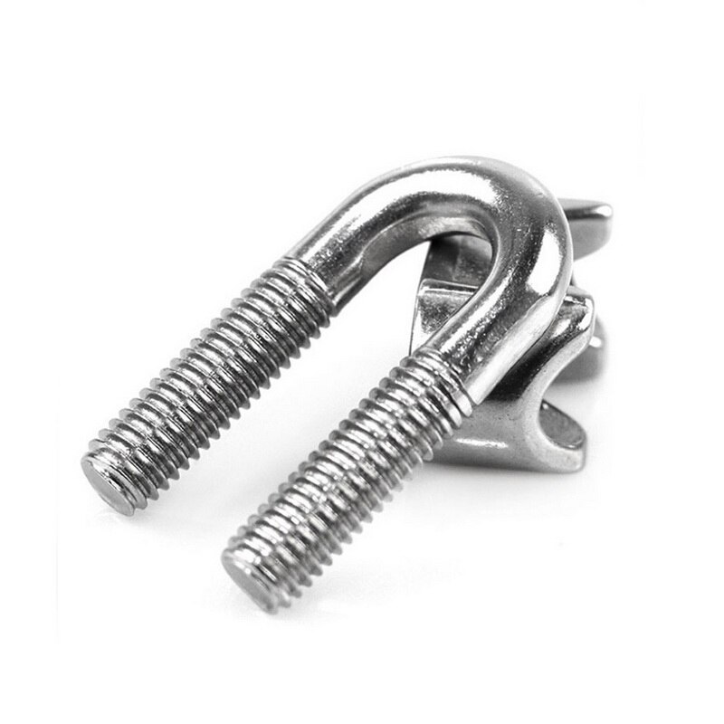 Stainless Steel Wire Rope Cable Clip Stainless steel construction rust corrosion resistant 2Pcs