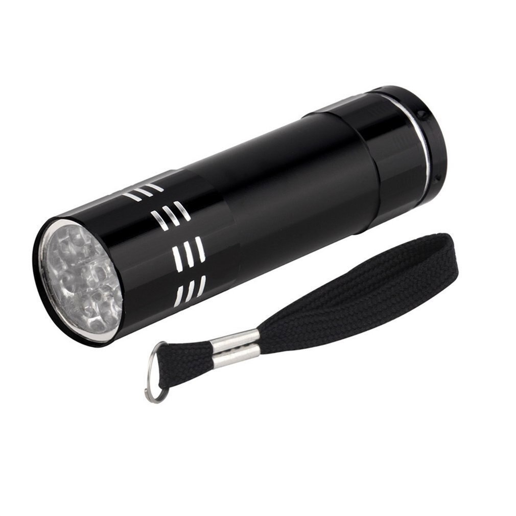 9 led Mini linterna blanca Led lámpara de luz de Flash potente linternas Protable pequeñas linternas de bolsillo penlight para senderismo camping: Black
