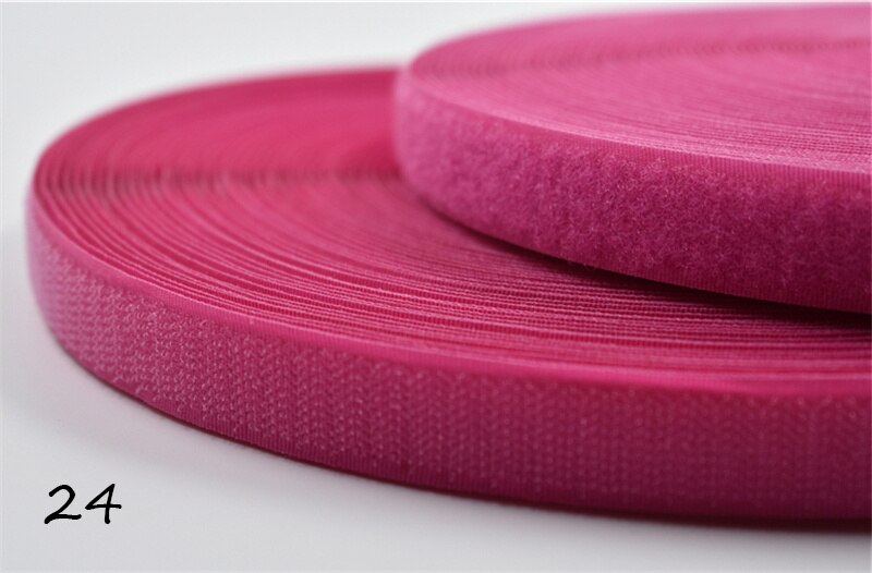 2cm 24m par krog og løkke selvklæbende tape velcro fleksible wrap sko tøj tape nylon sy på trykknapper: 24 24m par