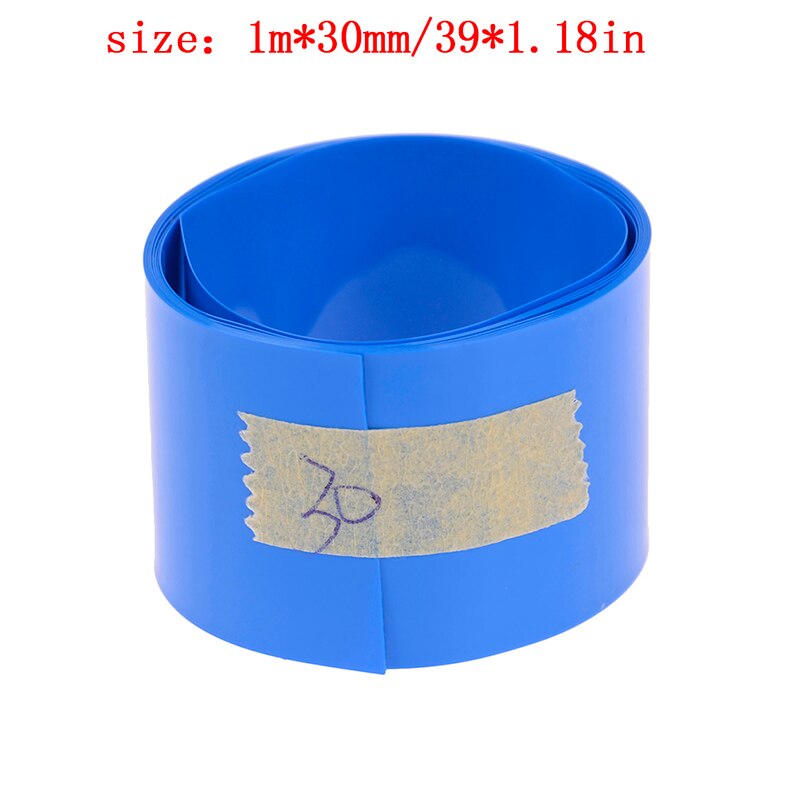 Tubo termorretráctil de batería de litio, funda de envoltura de ion de litio, fundas de cinta de película retráctil de PVC, accesorios de 65mm, 75mm, 85mm, 18650: 30mm