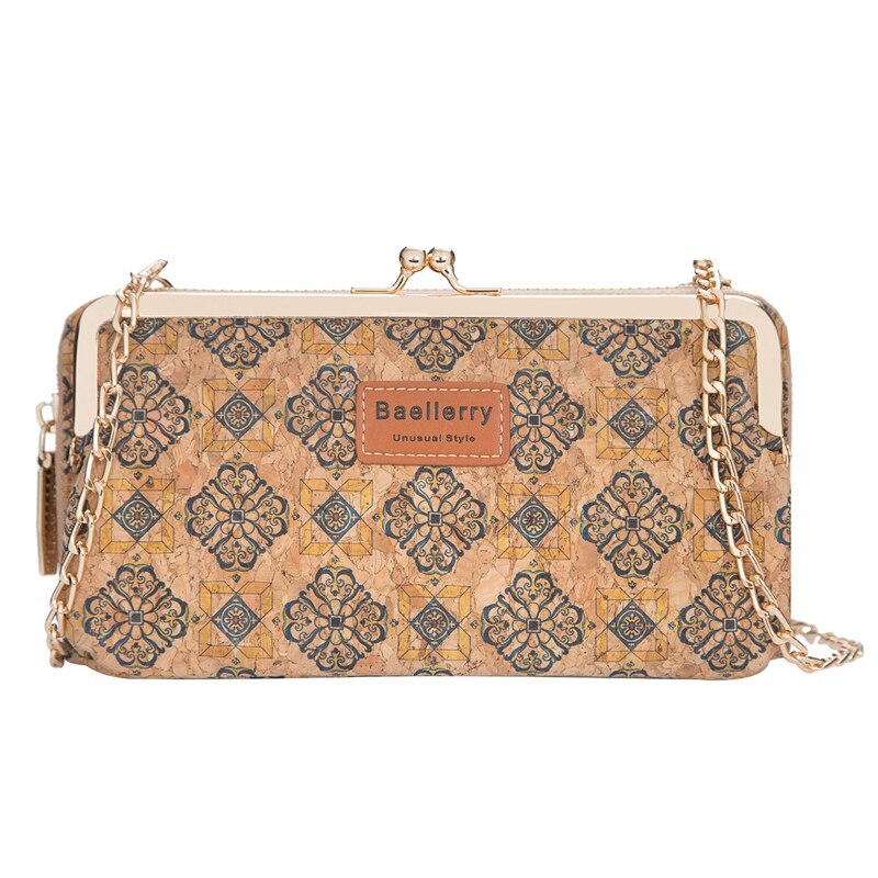 Baellerry Cork Style Ladies Multifunctional Long Mobile Phone Bag Messenger Bag Printed Wallet: style3