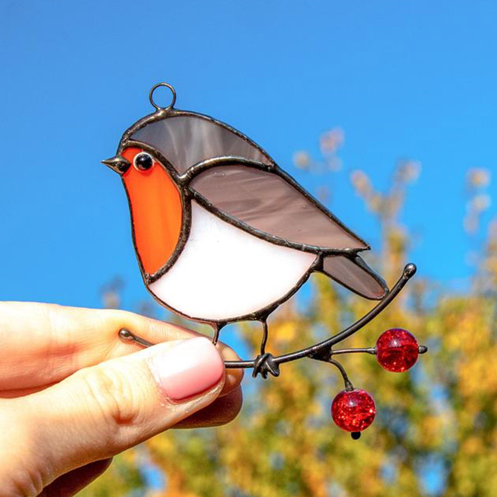 Mini Stained Bird Glass Window Hangings Acrylic Wall Hanging Birds Decor Room Accessories Scandinavian Decor Mothers Day