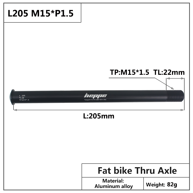 HEPPE Fahrrad Steckachse 15x10 0/110 Gabel Welle Spieße Fett Fahrrad steckachse 15x14 2/148 M12xP 1,5 MTB Fahrrad schnell Freisetzung: L205 M15x1.5 TL22