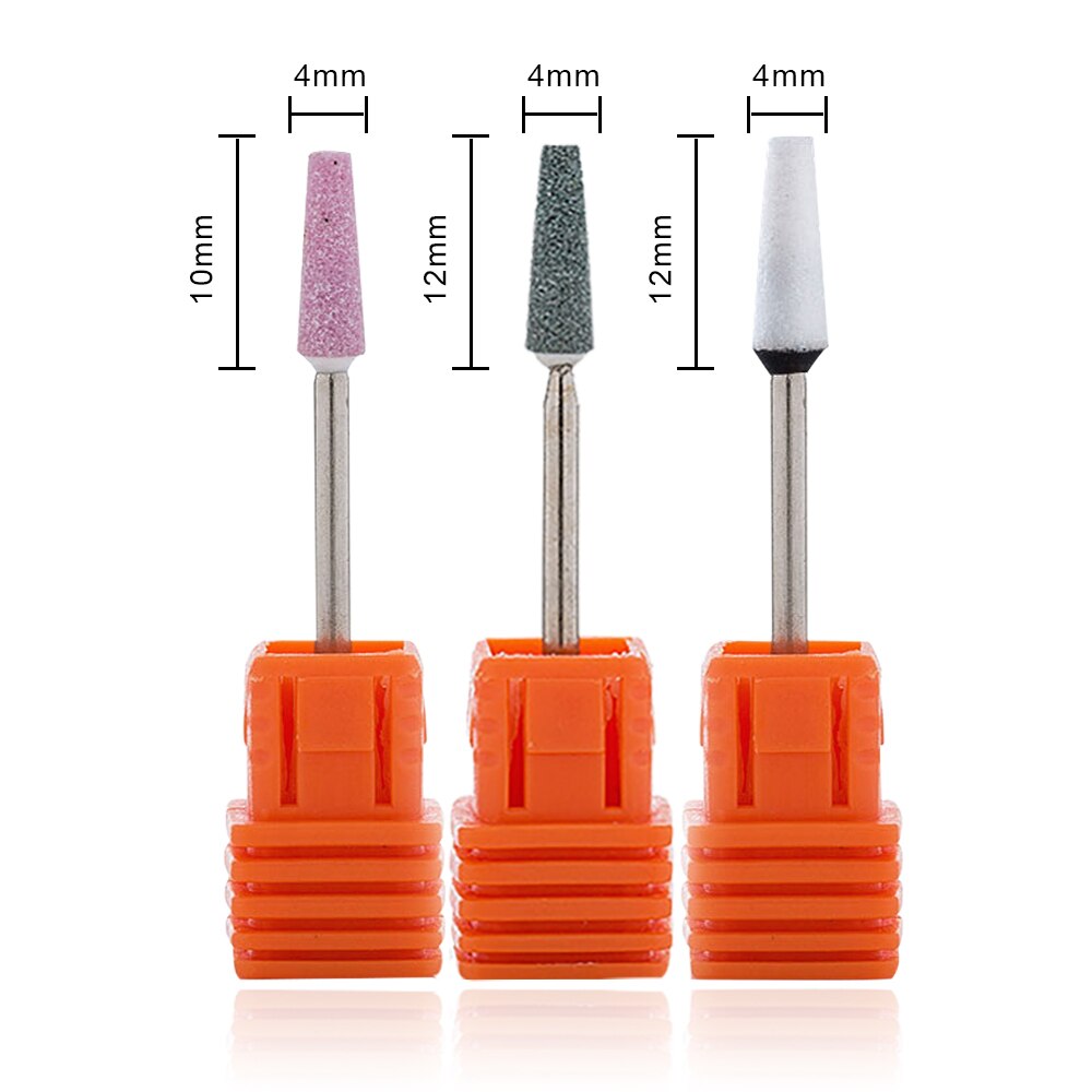 Ladymisty 1 Uds. Brocas de piedra cerámica para uñas para máquinas eléctricas profesionales de manicura herramientas de esmalte de uñas de salón de belleza para arte de pedicura